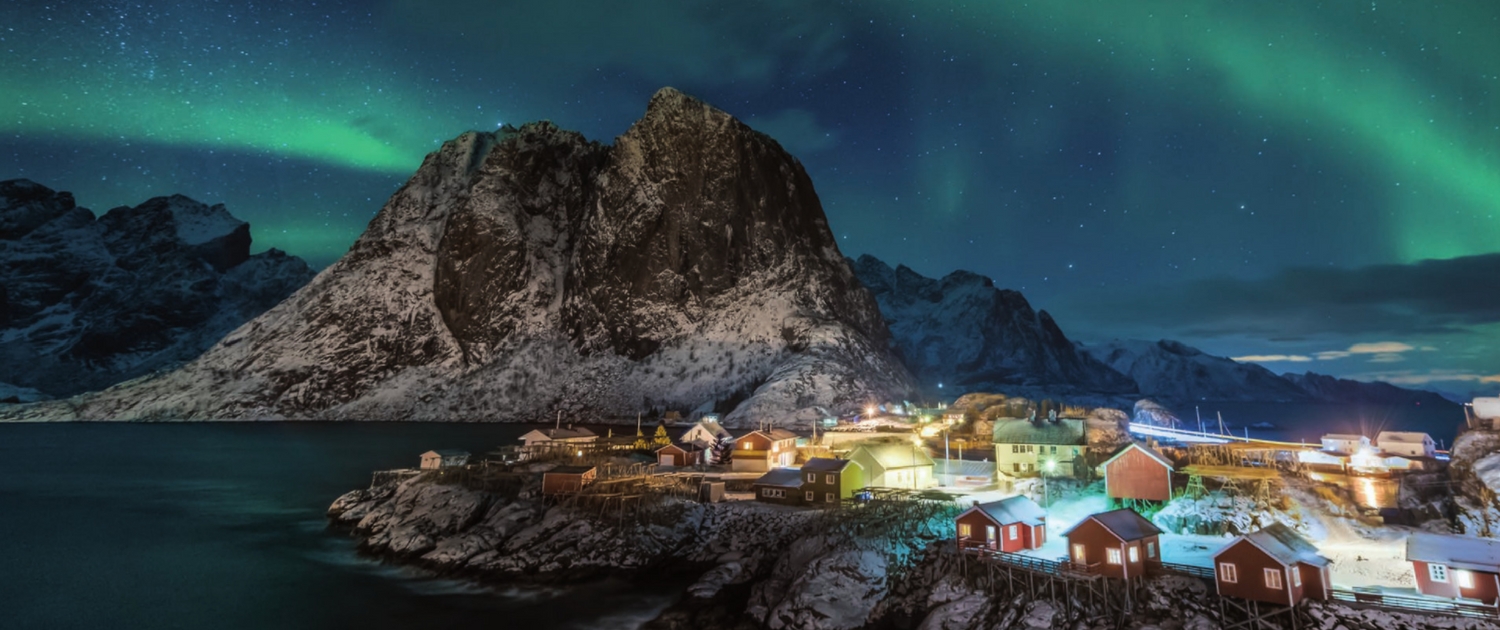 Flot billede af nordlys